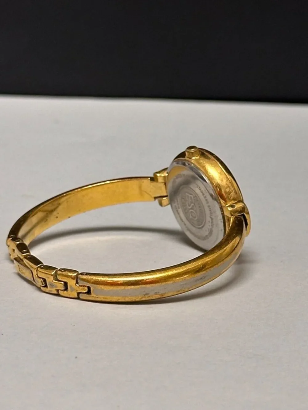 ESQ Swiss Women Watch Gold Tone Bangle Band 25MM Round Dial New Battery 6